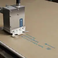 Cx350i Remote head printing blue text on plasterboard